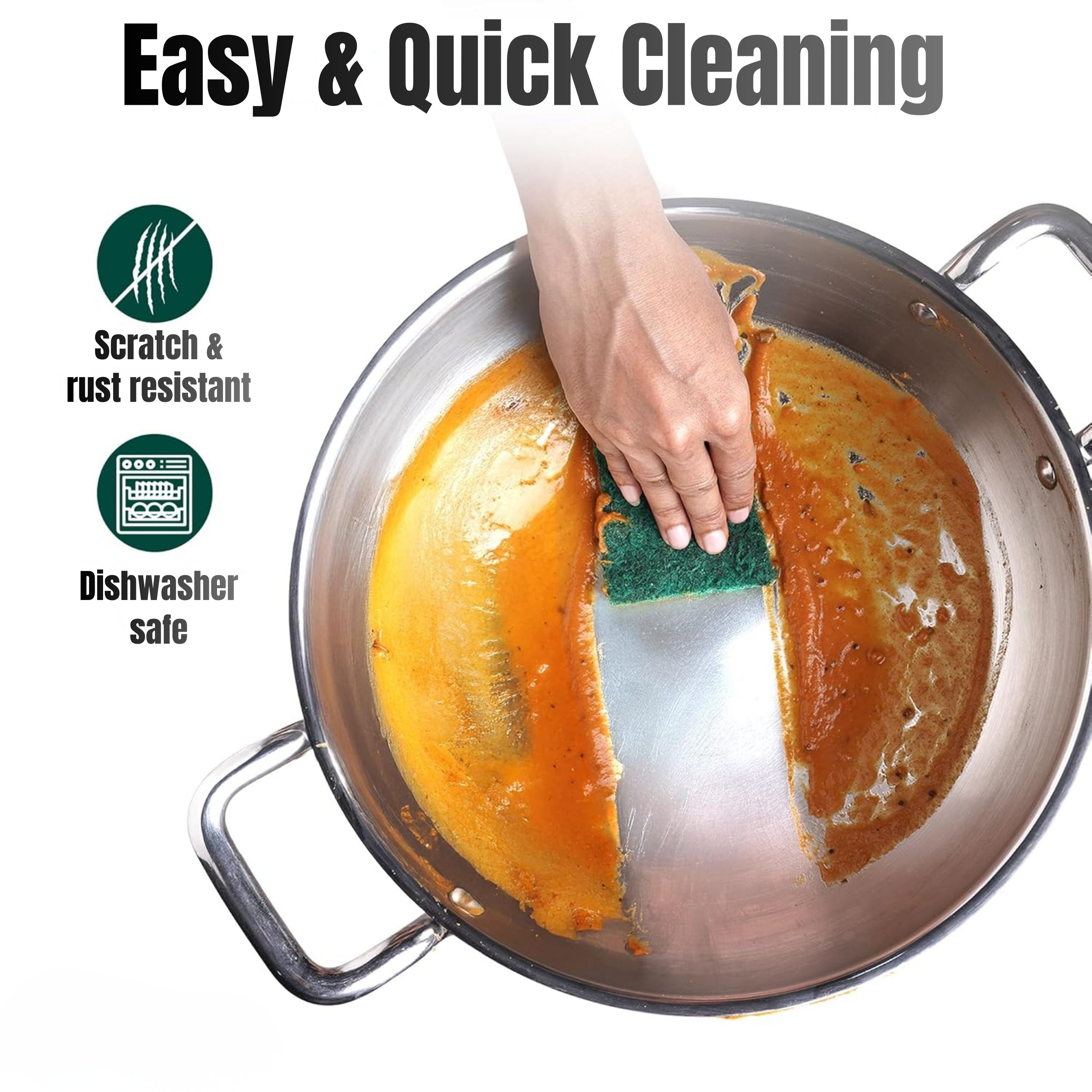 Triply Stainless Steel Kadai with Stainless Steel Lid 3.2 litres