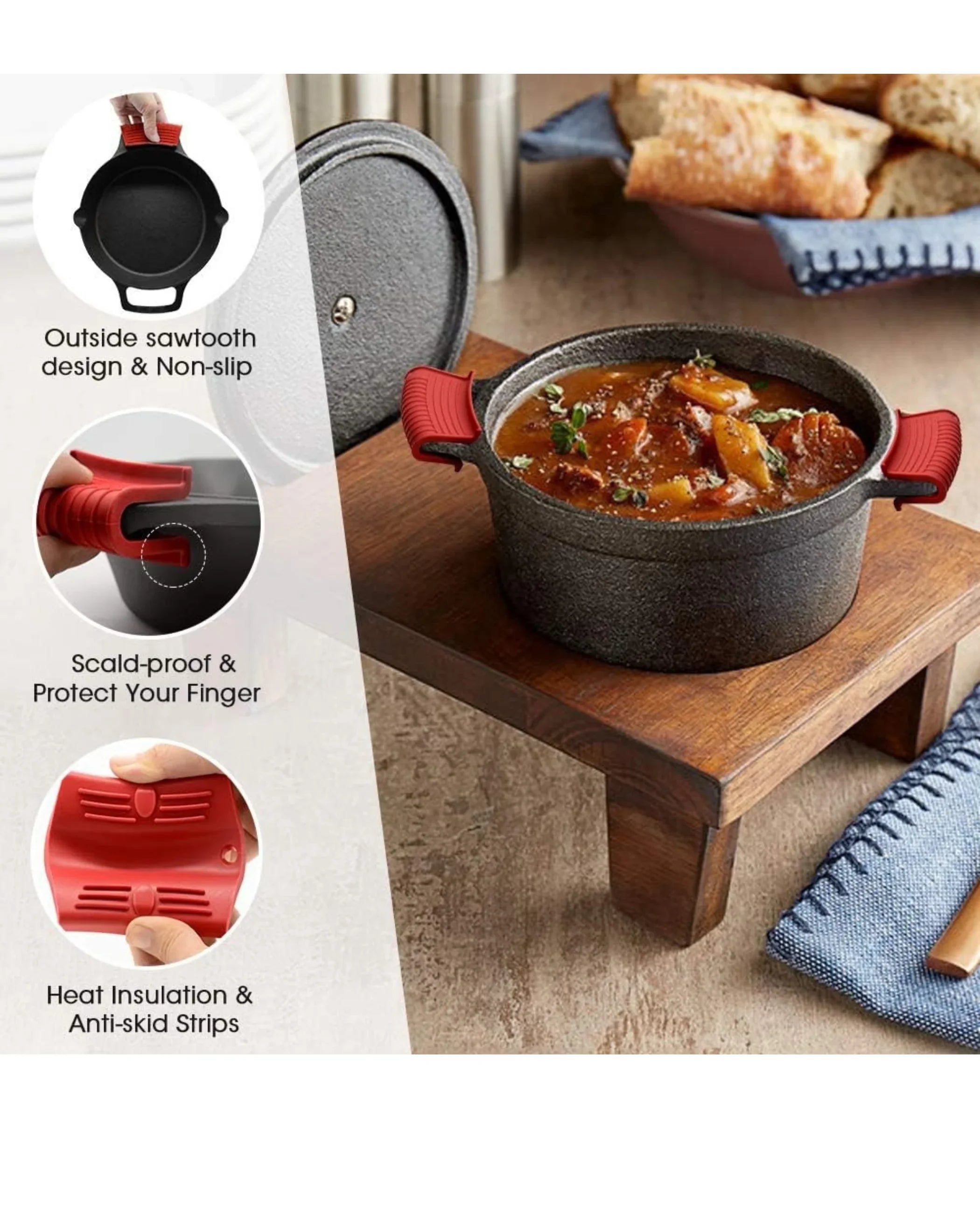 Silicone Hot Handle Holders Set