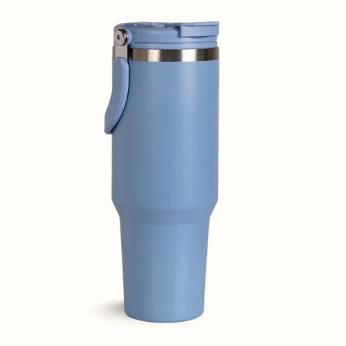 Insulated Blue Tumbler Bottle With Top Handle Blue Frost 1200ml