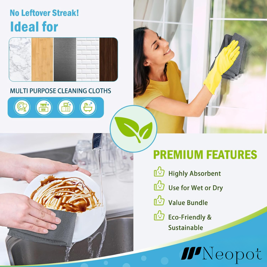 Microfibre Cleaning Cloth (Pack Of 10 Combo)