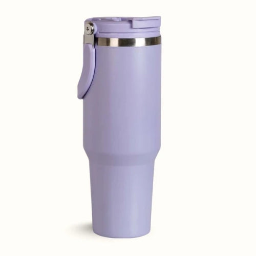 Insulated Purple Tumbler Bottle With Top Handle Blue Frost 1200ml