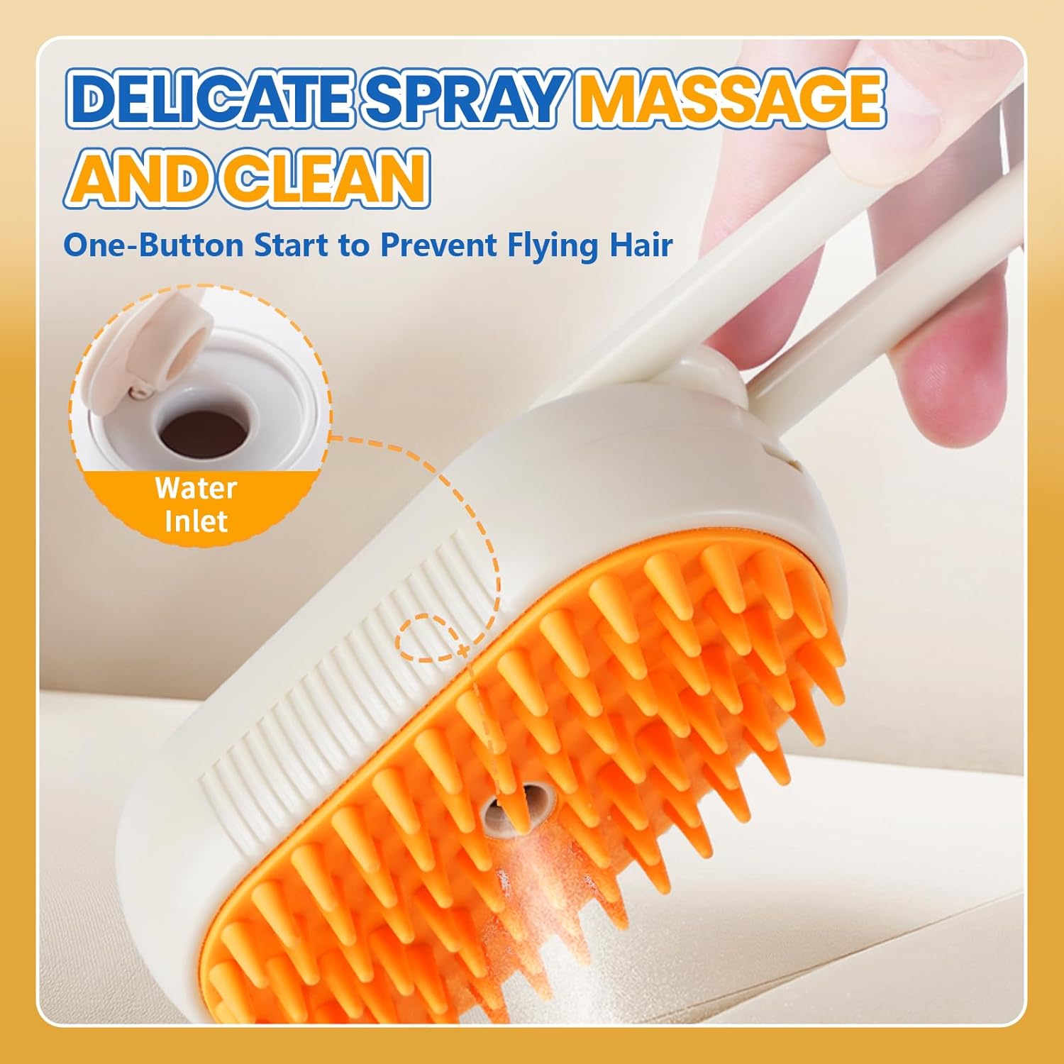 Pet Steam Brush +  Pet Teasing Ball + Pet Hair Remover Gloves   (3 in 1 Pack )