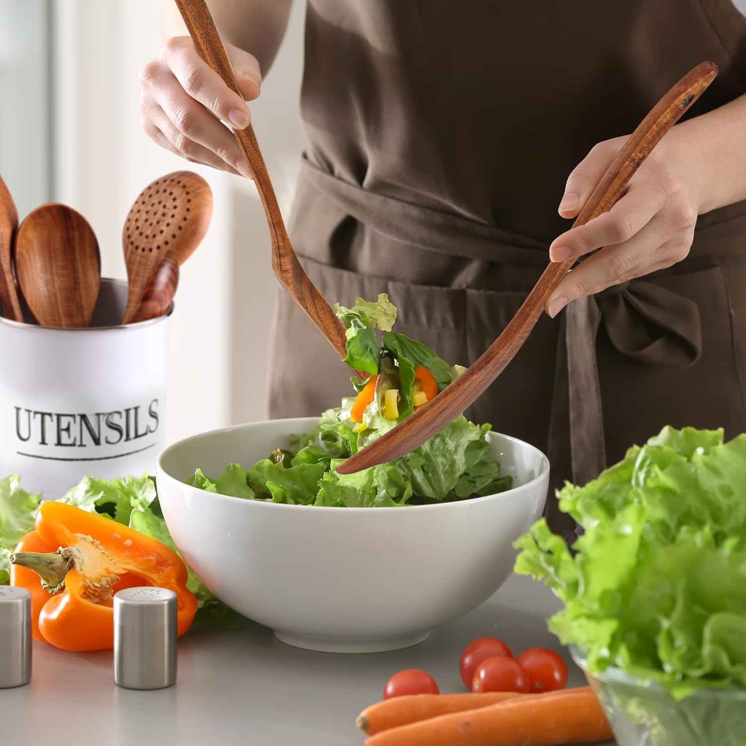 Natural Wooden Spoon Set For Cooking