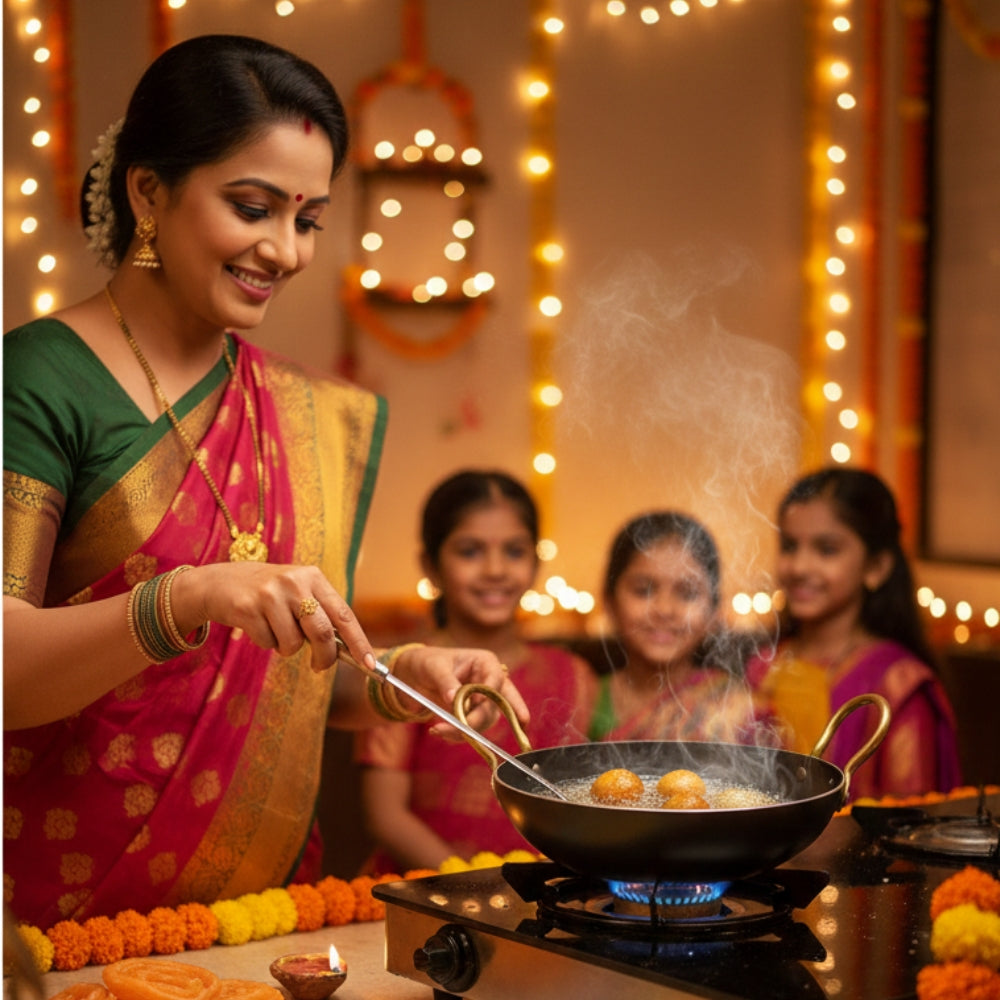 100% Pure Iron Cookware Kadai