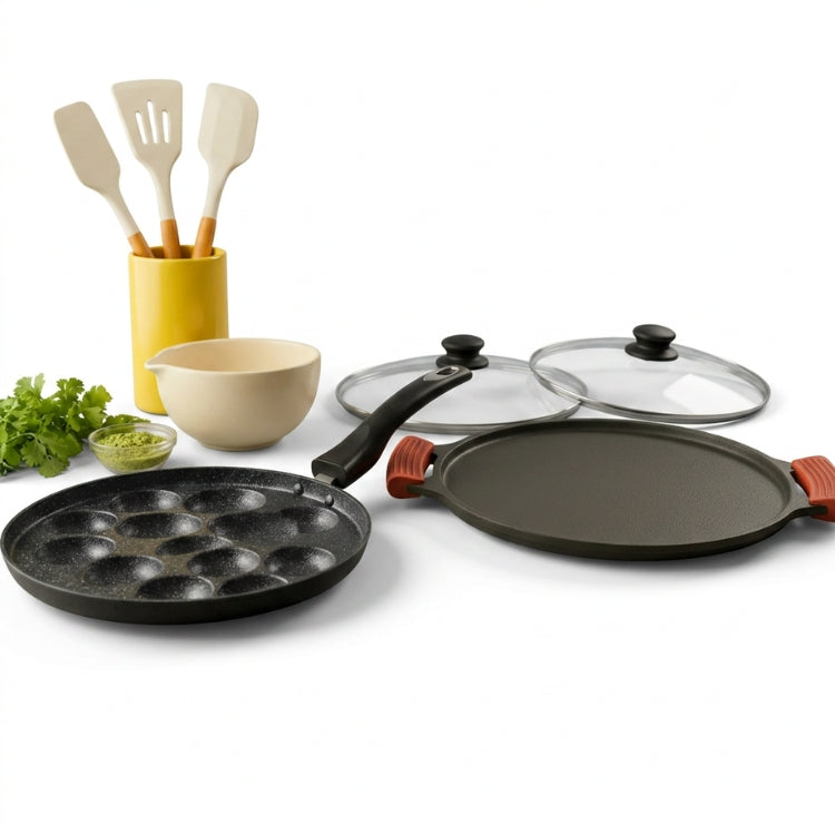 Ultimate 3 in 1 Healthy Cooking South Indian Cuisine Cookware Set .