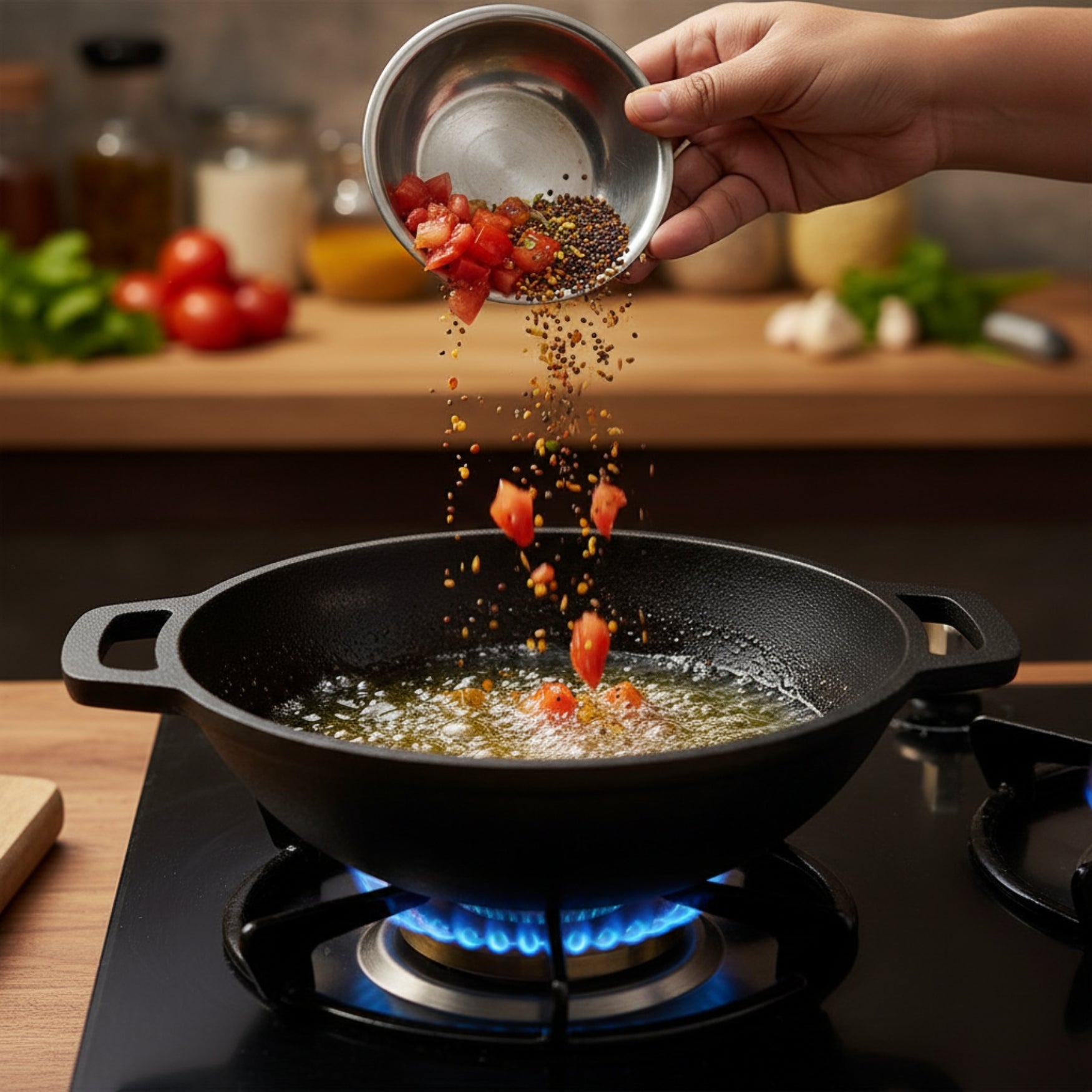 Pre-Seasoned Cast Iron Kadai (Big size)