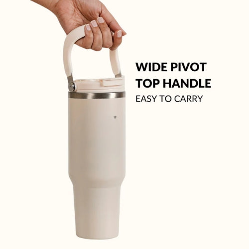 Insulated Sky Skin Color Tumbler Bottle With Top Handle Blue Frost 1200ml