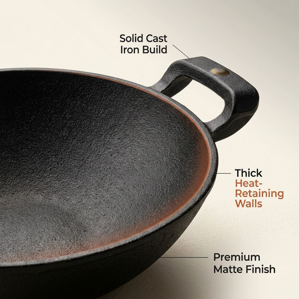 2 in 1 Cast Iron Kadai + Roti Tawa  Combo