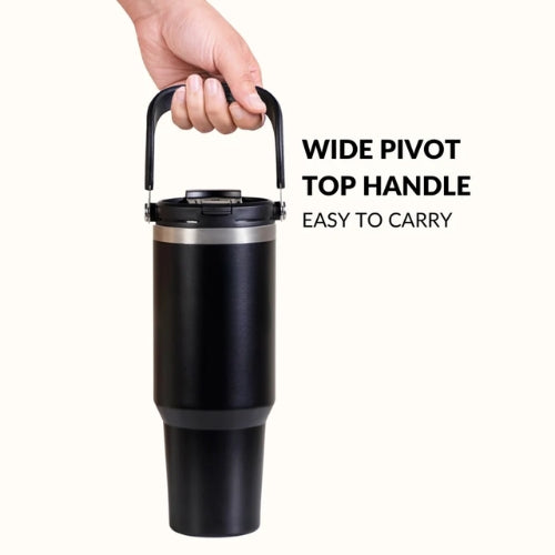 Insulated Sky Tumbler Bottle With Top Handle Blue Frost 1200ml