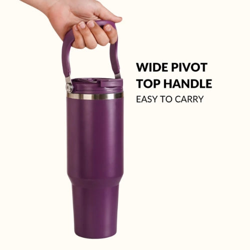 Insulated Sky Tumbler Bottle With Top Handle Blue Frost 1200ml