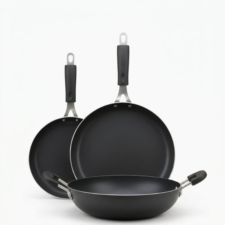 100% Pure Iron Cookware combo: Kadai+Tawa+Fry Pan