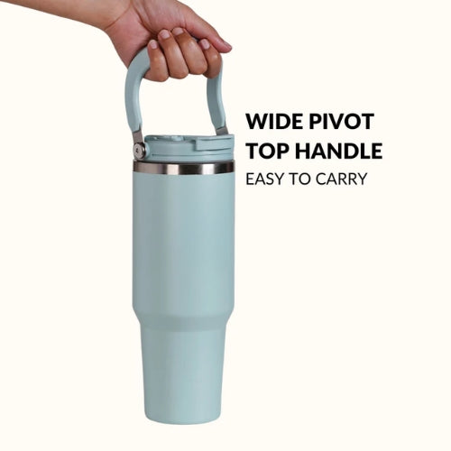 Insulated Sky Blue Tumbler Bottle With Top Handle Blue Frost 1200ml