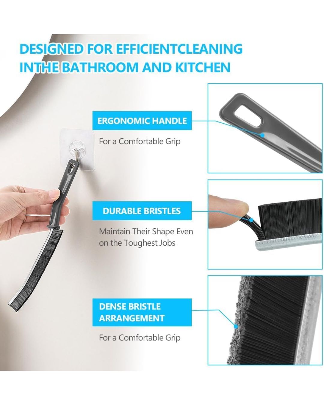 Hard Bristle Crevice Cleaning Brush