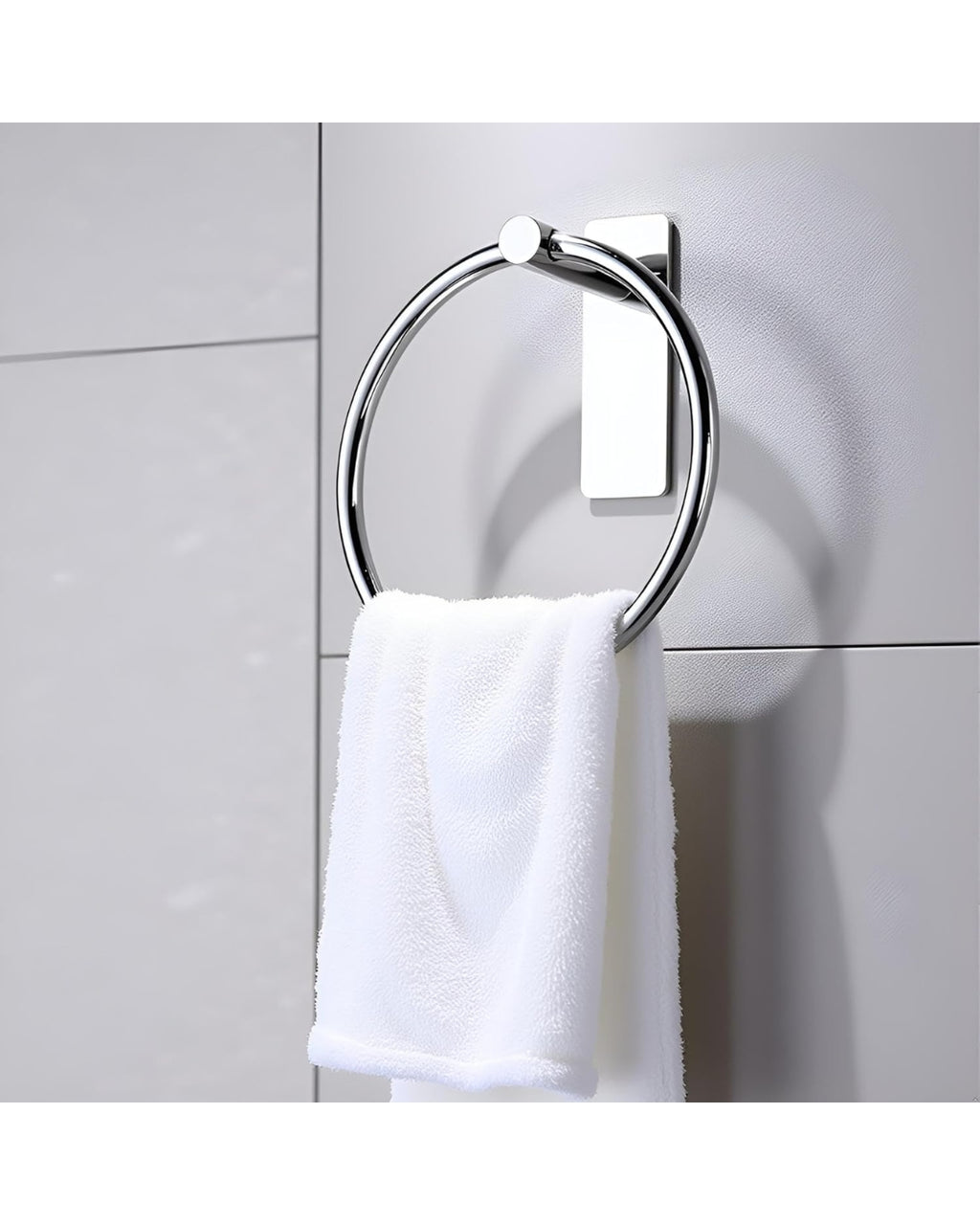 Stainless Steel Self Adhesive Round Towel Ring For Kitchen