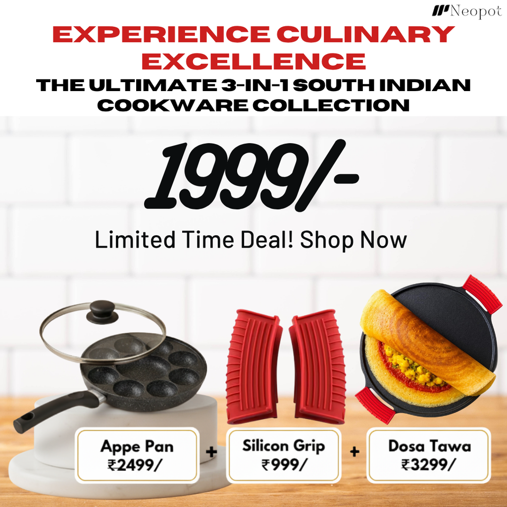 Ultimate 3 in 1 Healthy Cooking South Indian Cuisine Cookware Set .