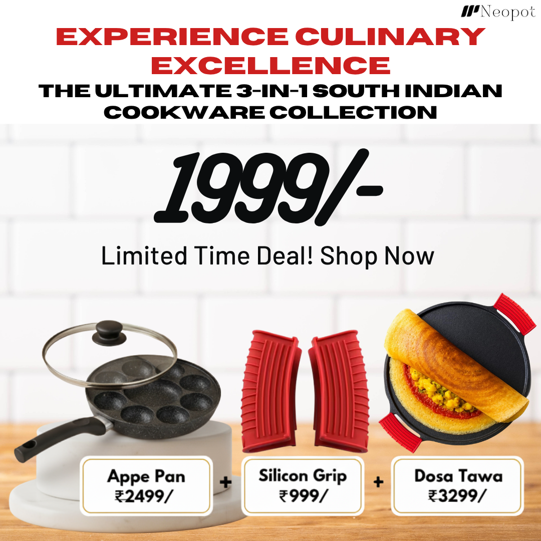Ultimate 3 in 1 Healthy Cooking South Indian Cuisine Cookware Set .