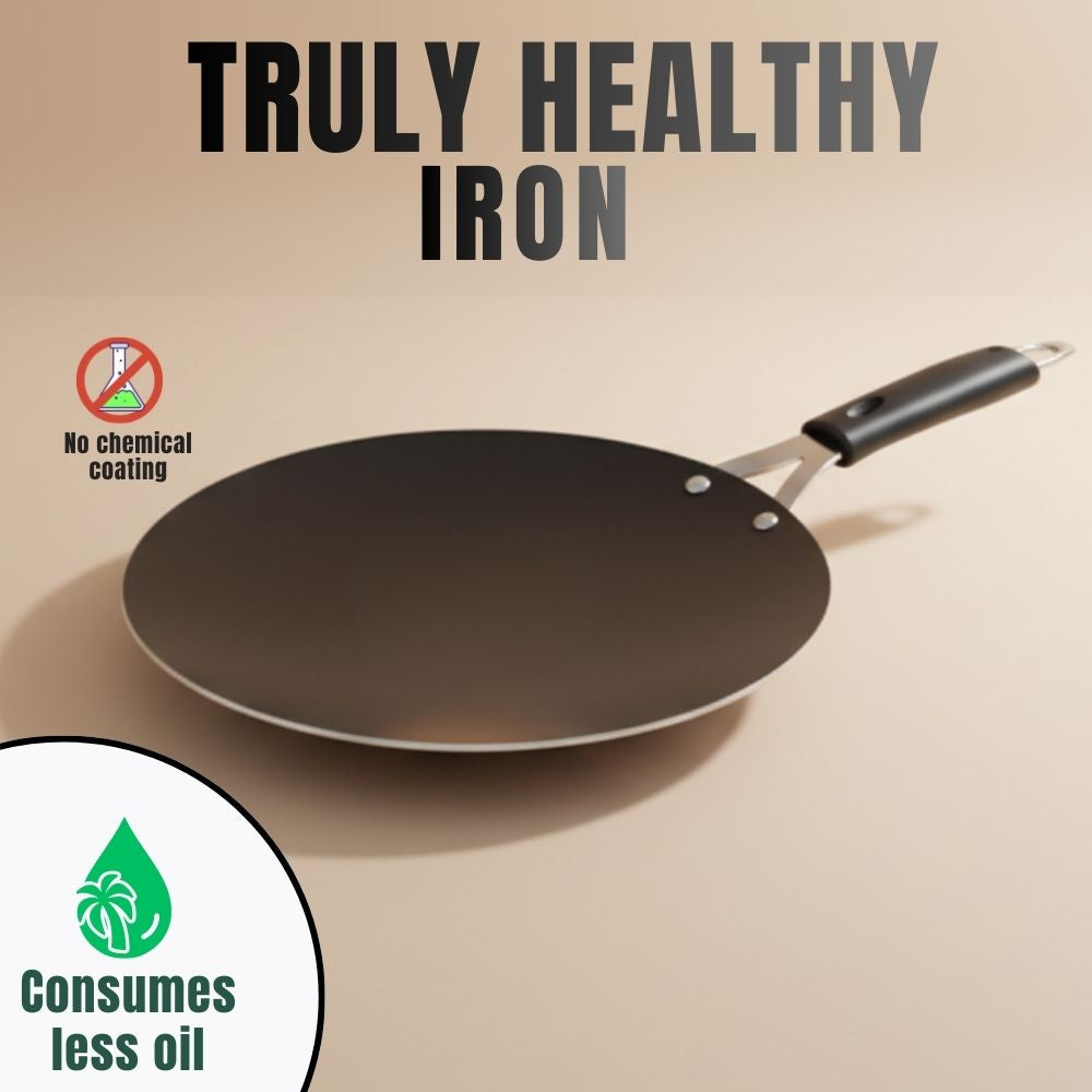 100% Pure Iron Cookware combo: Kadai+Tawa+Fry Pan