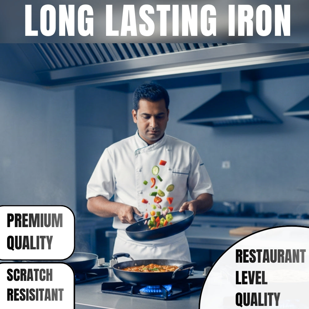 100% Pure Iron Cookware combo: Kadai+Tawa+Fry Pan