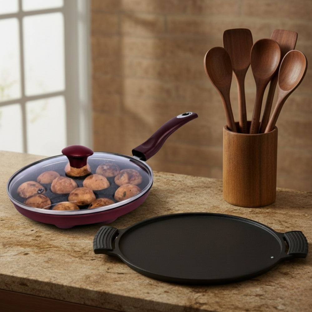 Ultimate 3 in 1 Healthy Cooking South Indian Cuisine Cookware Set .