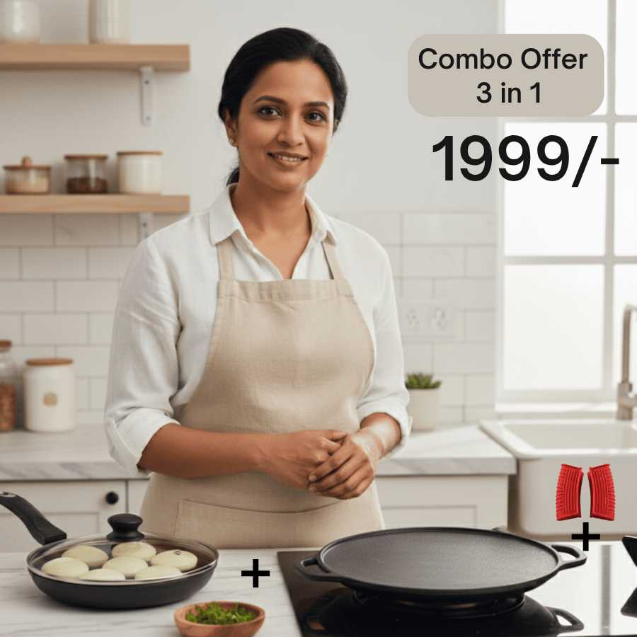 Ultimate 3 in 1 Healthy Cooking South Indian Cuisine Cookware Set .