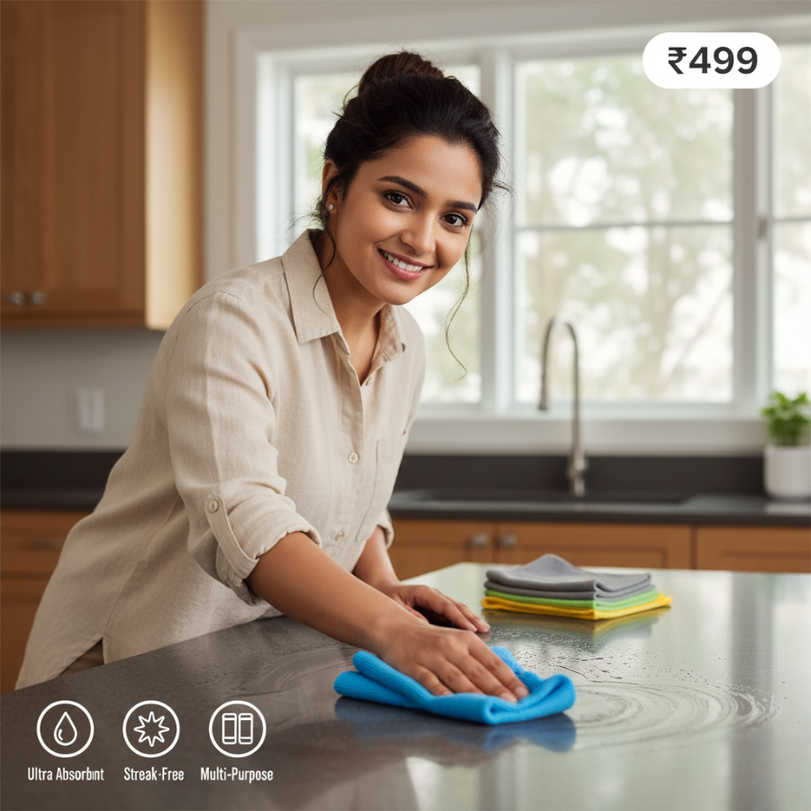 Microfibre Cleaning Cloth (Pack Of 10 Combo)