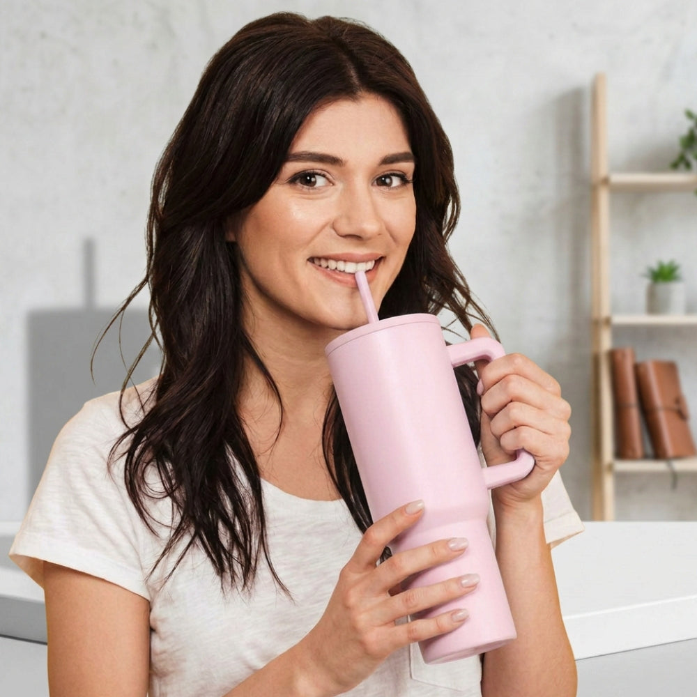 Neopot Tumbler 1200ML Steel Straw with Straw Cap and Cleaner Unisex