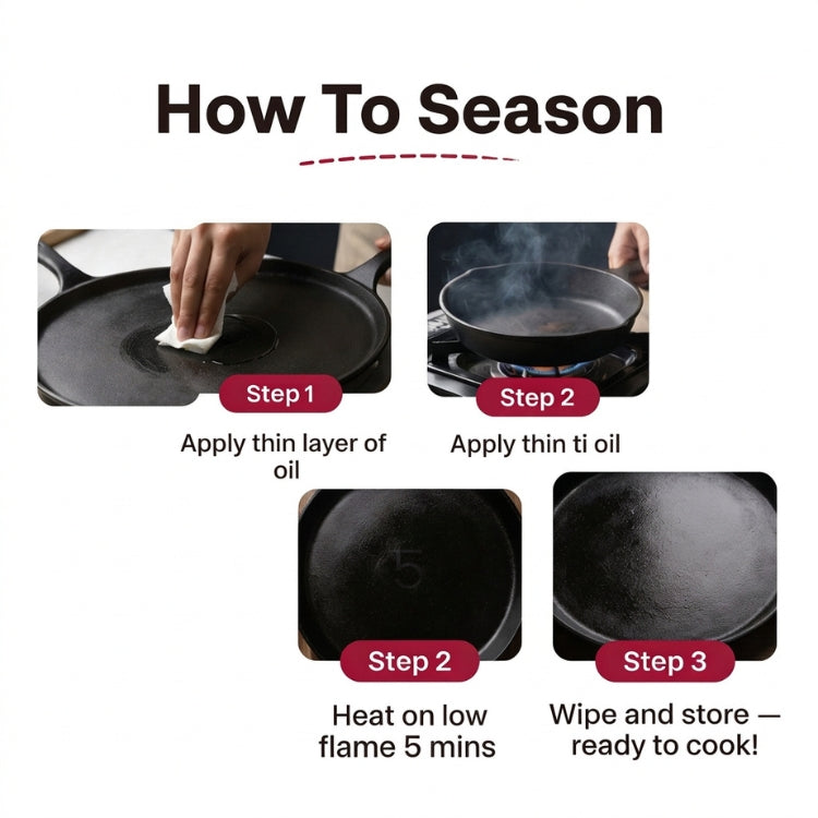 Pre-Seasoned Cast Iron Dosa Tawa