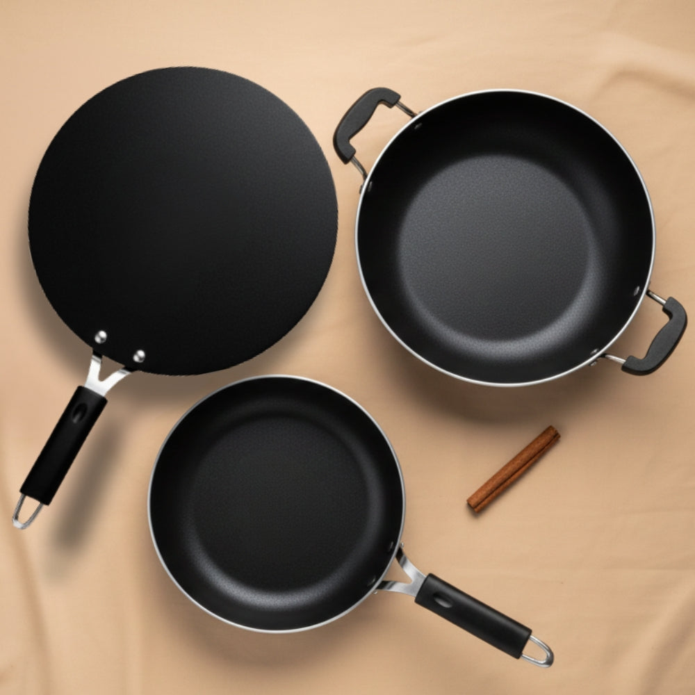 100% Pure Iron Cookware combo: Kadai+Tawa+Fry Pan