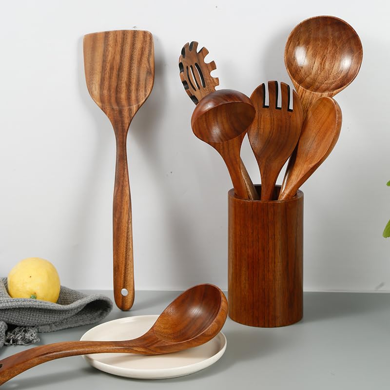 Natural Wooden Spoon Set For Cooking