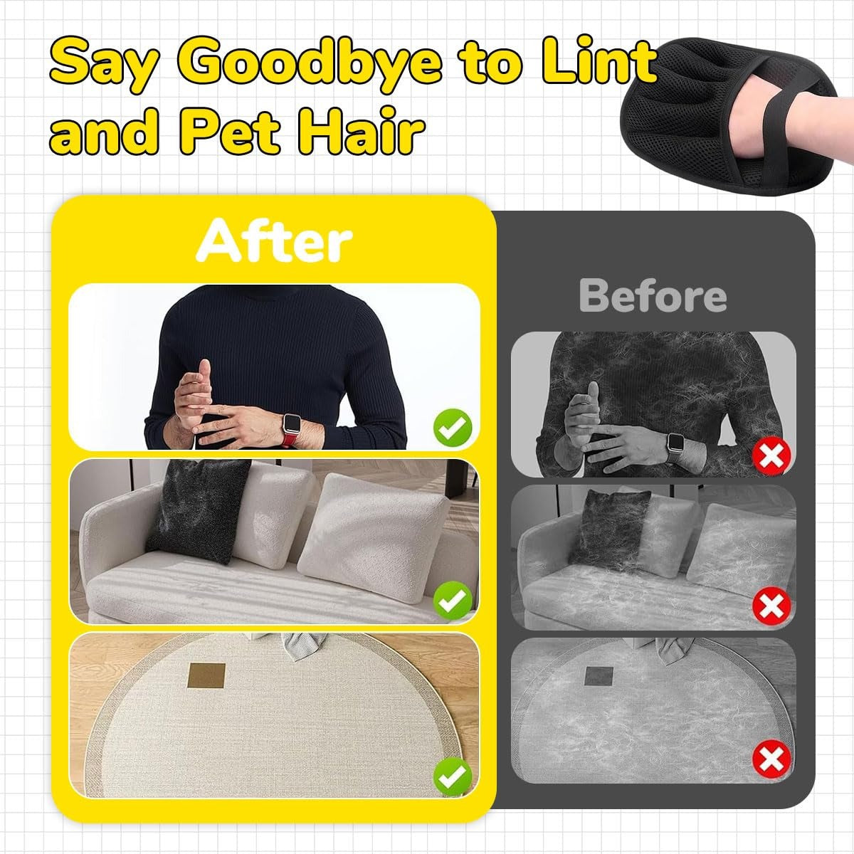 Pet Hair Remover Gloves