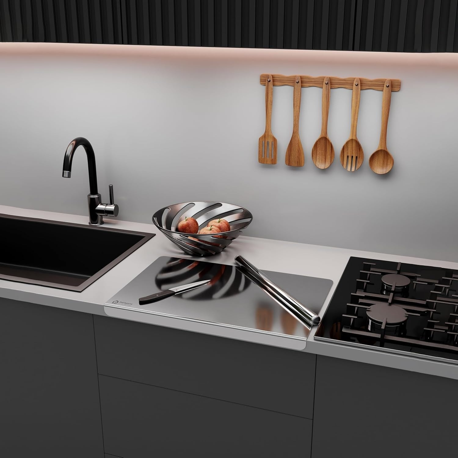 Large Countertop Stainless Steel Chopping Board for Kitchen